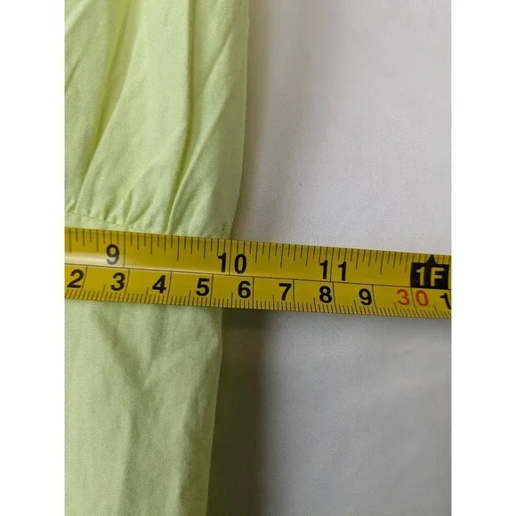 Nasty Gal Dress Girls Size 2 Lime Green Cotton Sun Dress Ruffle Open Back - Picture 3 of 7